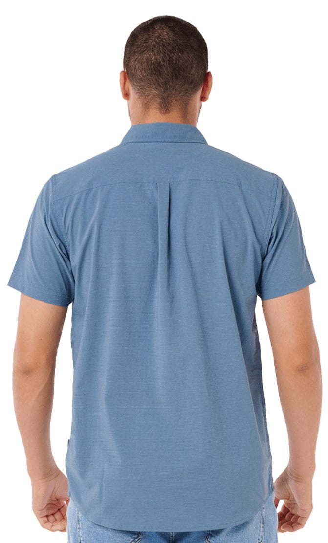 Rip Curl Aerotech SS Button Down Shirt - Bluefin – back view