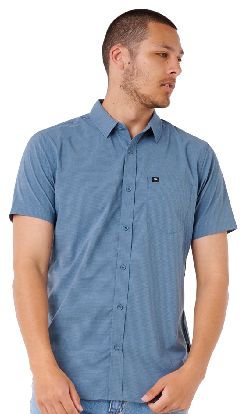 Rip Curl Aerotech SS Button Down Shirt - Bluefin
