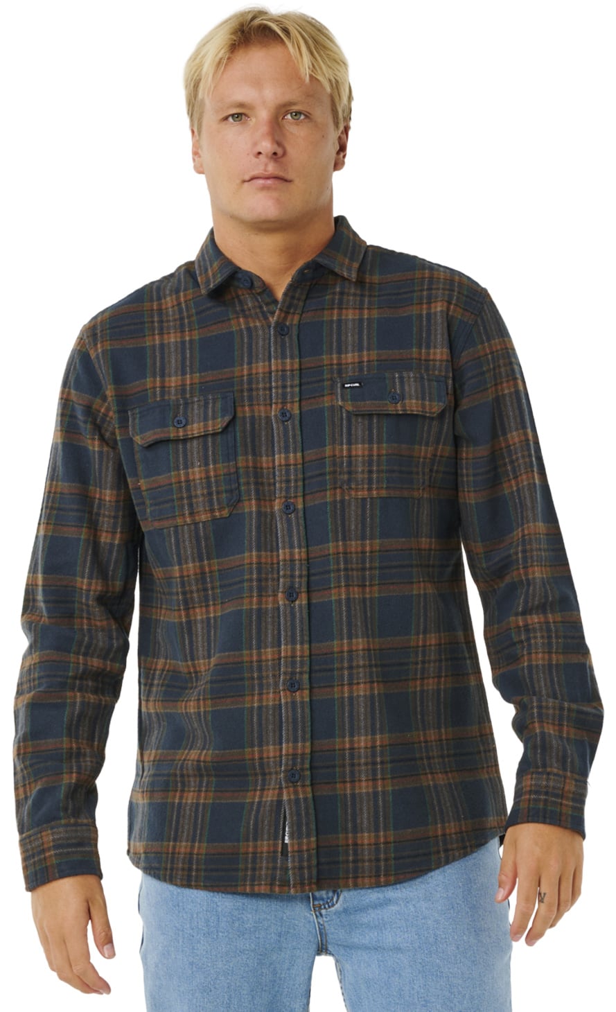 Rip Curl Griffin LS Flannel Shirt - Dark Blue