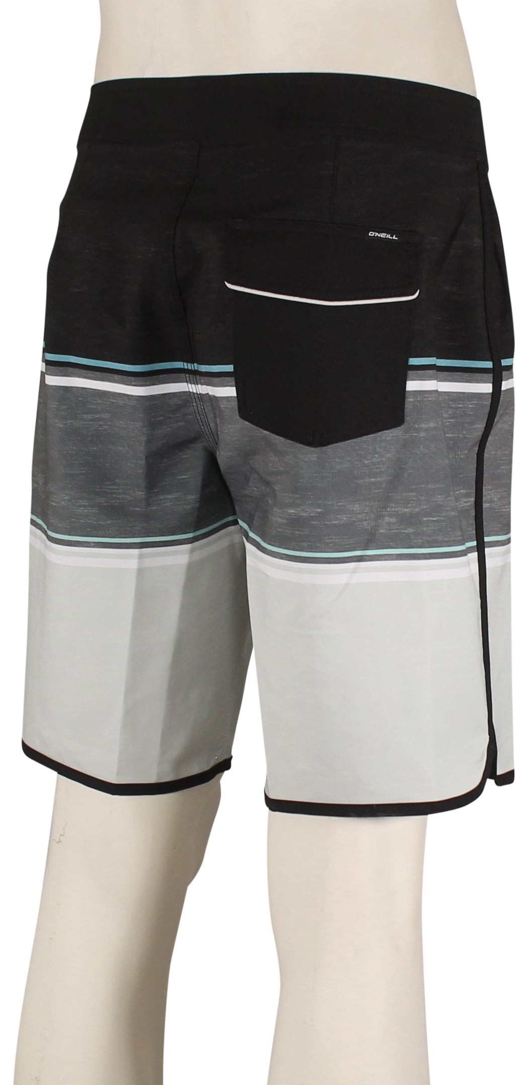 O'Neill Lennox Scallop 19" Boardshorts - Black – back view