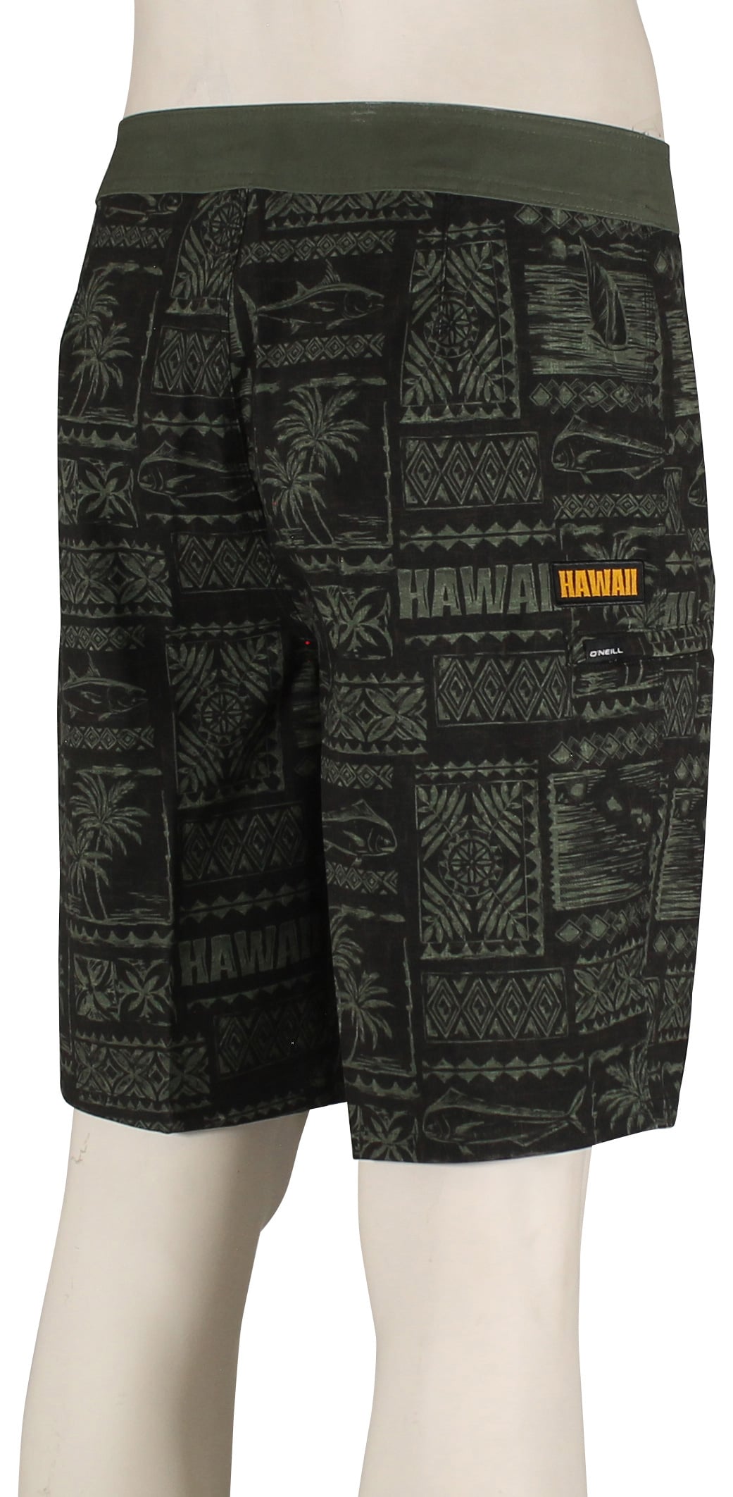 O'Neill Hyperfreak Heat Hawaii 20" Boardshorts - Olive – back view
