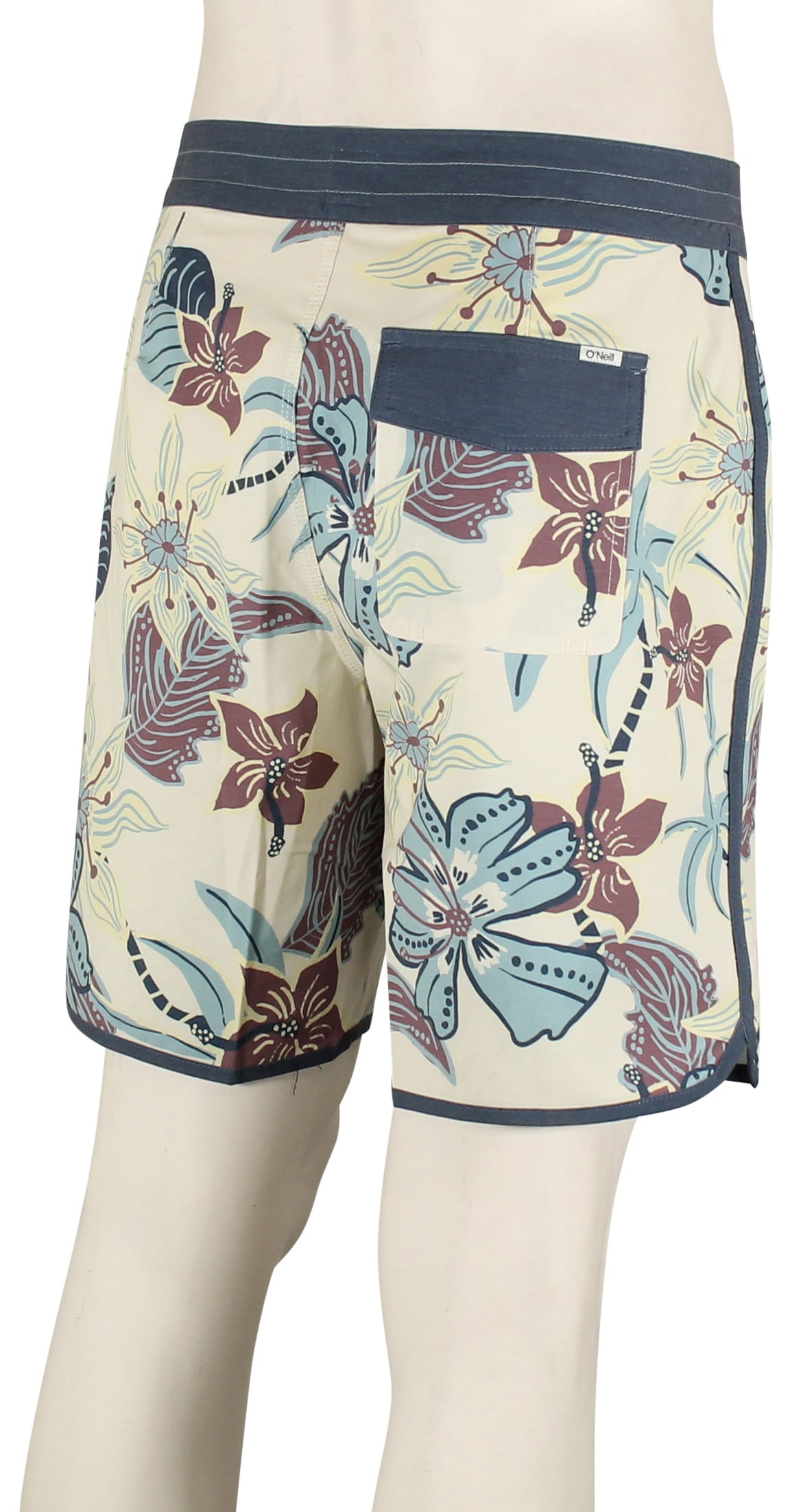 O'Neill OG Print Scallop 18" Boardshorts - Cream – back view
