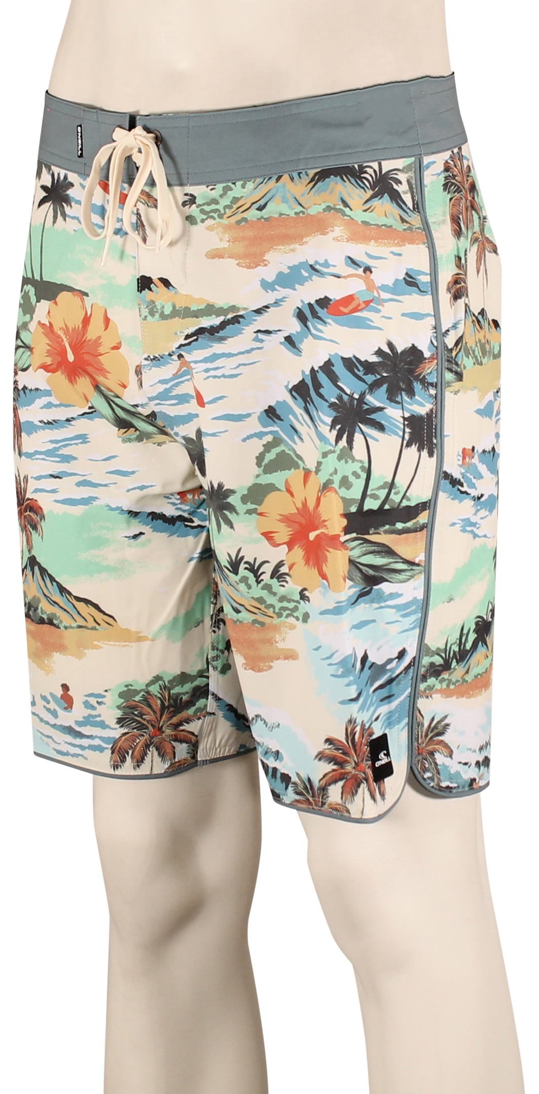 O'Neill Hyperfreak Mysto Scallop 19" Boardshorts - Cream