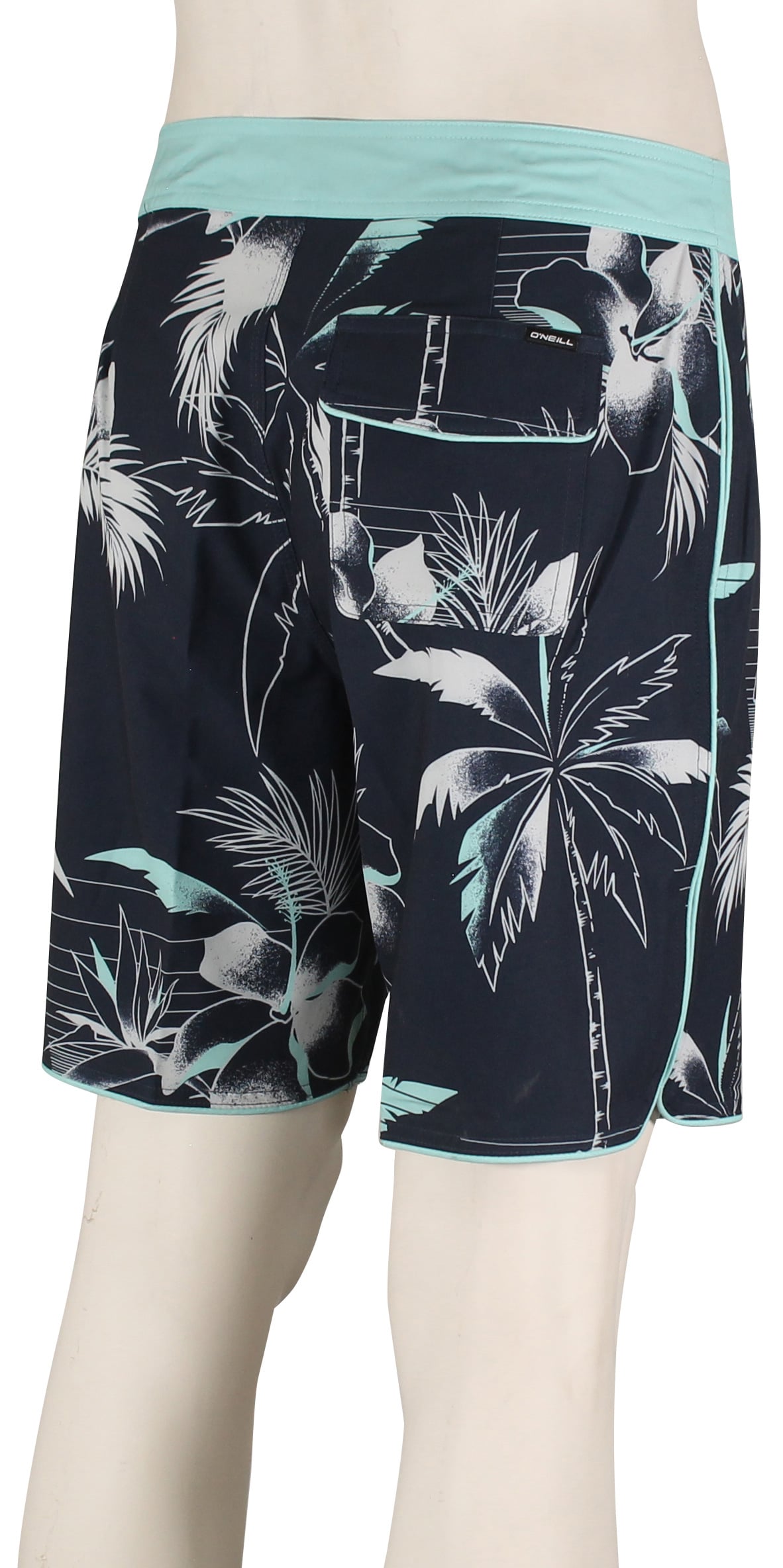 O'Neill Hyperfreak Mysto Scallop 19" Boardshorts - Navy – back view