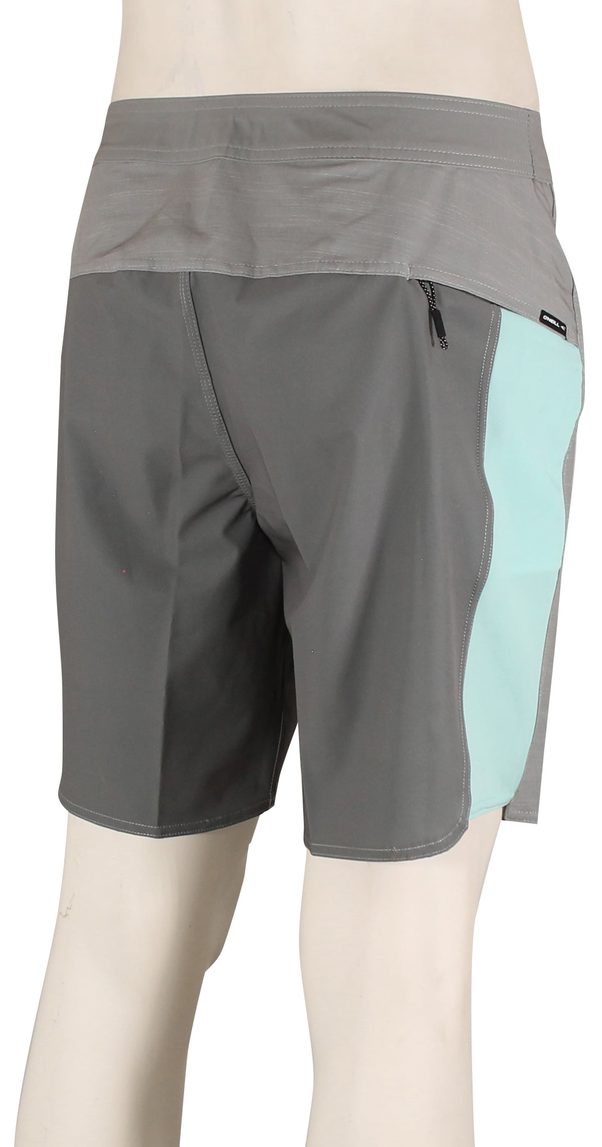 O'Neill Hyperfreak Tech Panel 18" Boardshorts - Light Grey – back view
