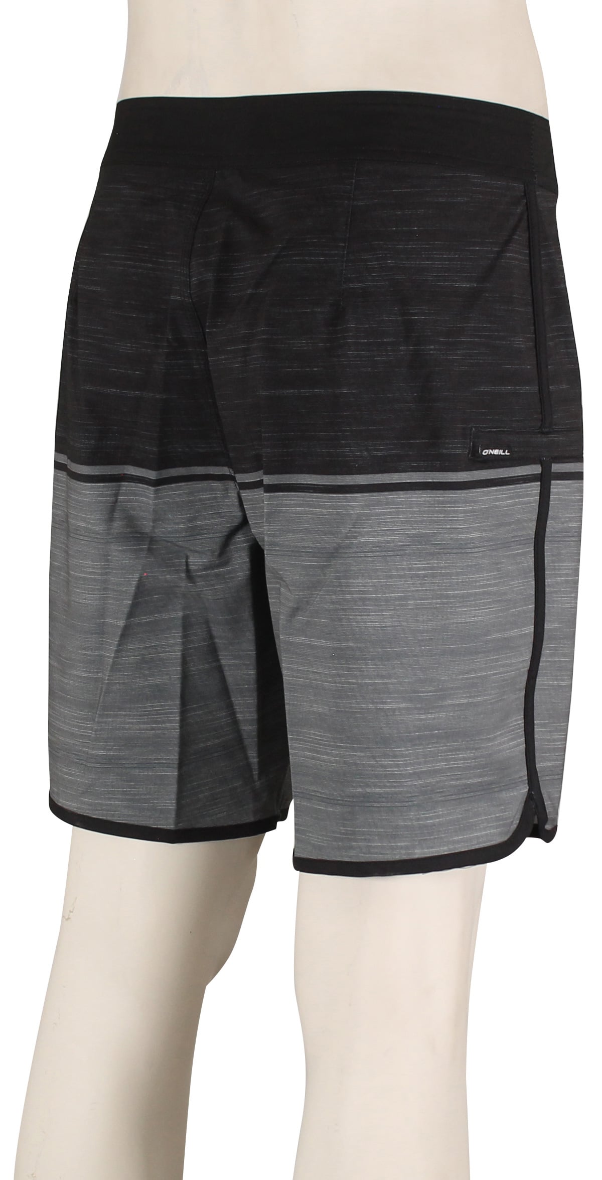 O'Neill Hyperfreak Heat Block Scallop 18" Boardshorts - Grey – back view