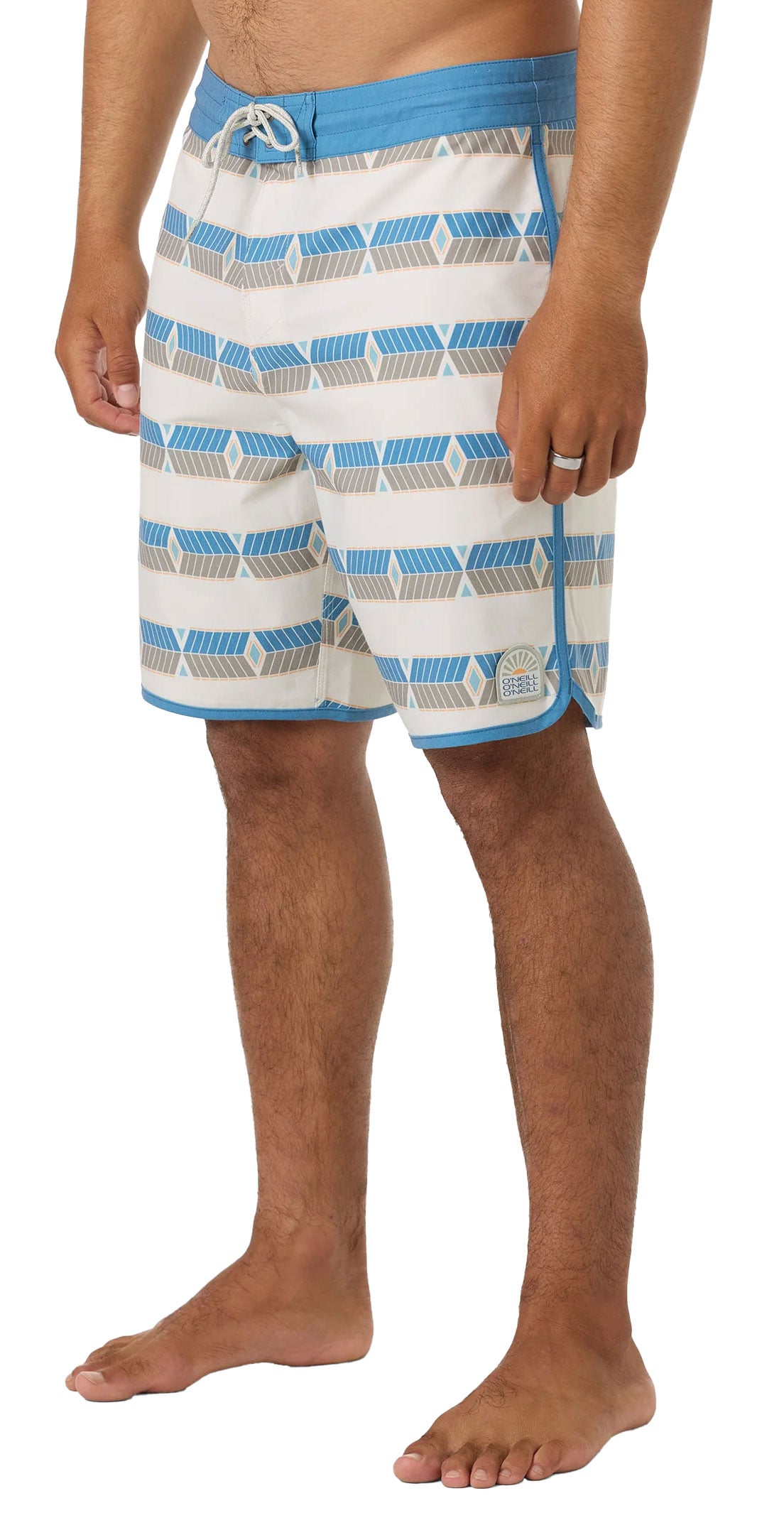 O'Neill Men’s Diamante Cruzer Scallop Boardshorts - 18" Performance Stretch Swim Trunks, Tofu – alternate view 1