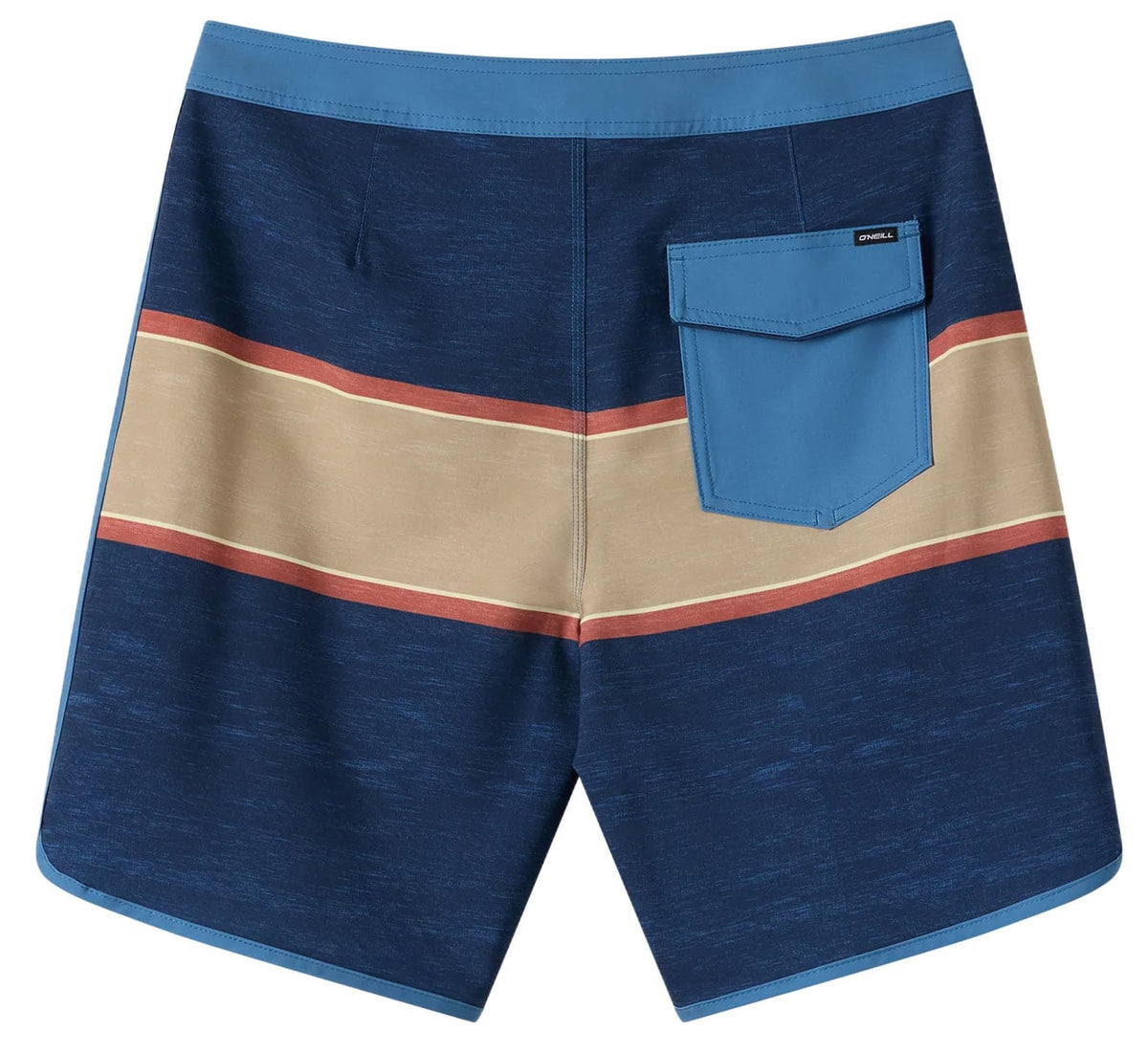 O'Neill Men's Lennox Scallop 19" Boardshorts - 4-Way Stretch Swim Trunks, Navy – back view