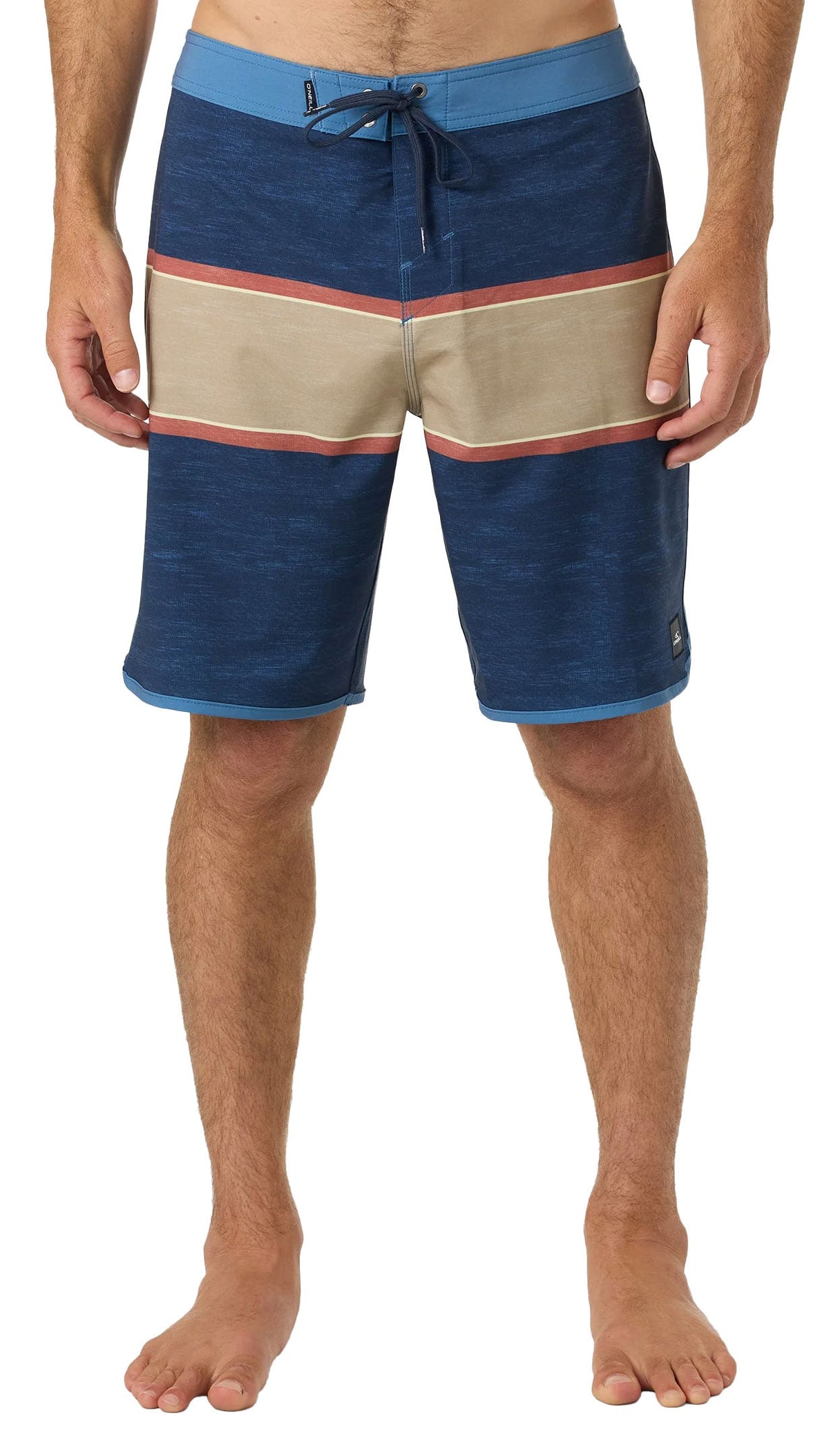 O'Neill Men's Lennox Scallop 19" Boardshorts - 4-Way Stretch Swim Trunks, Navy – alternate view 1