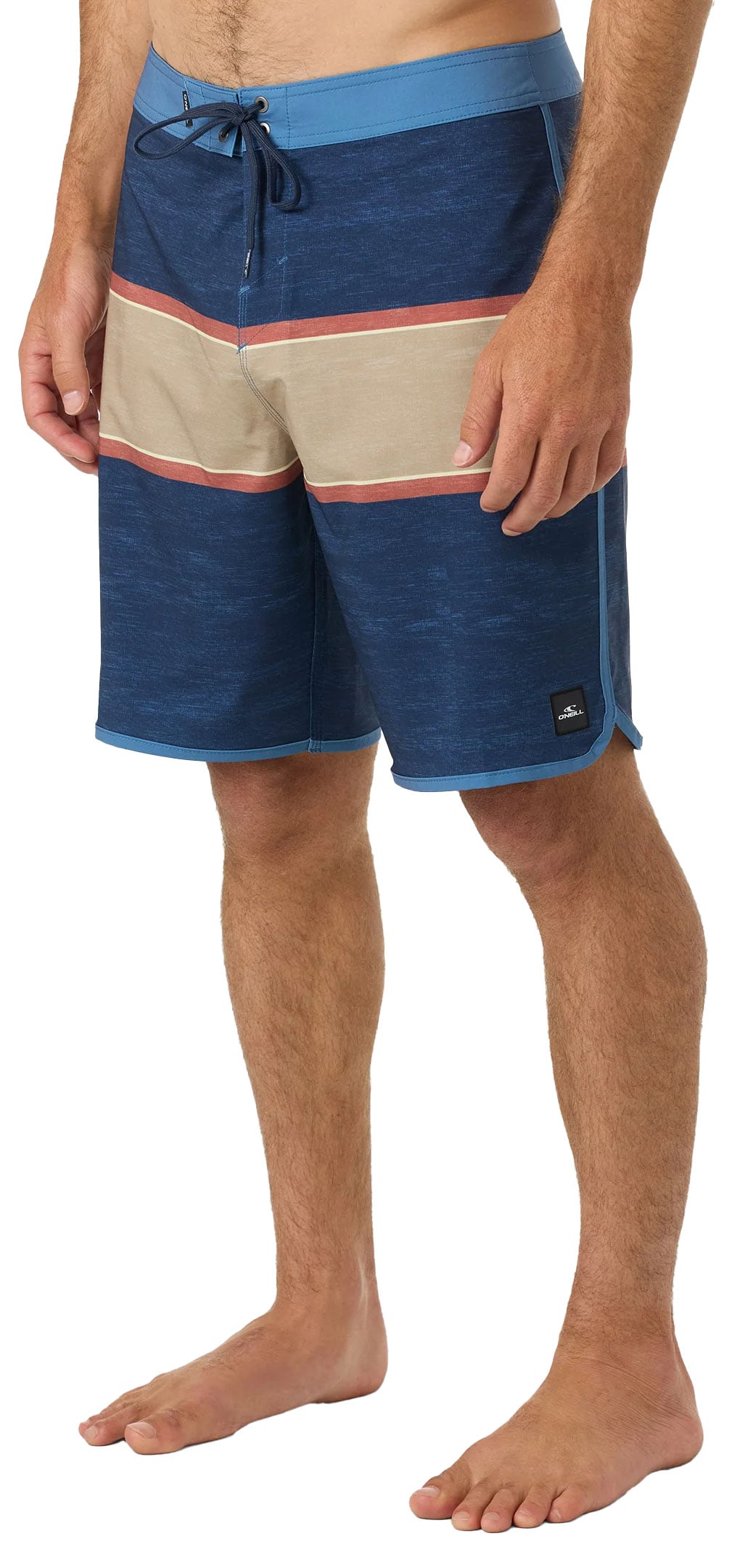 O'Neill Men's Lennox Scallop 19" Boardshorts - 4-Way Stretch Swim Trunks, Navy – alternate view 2
