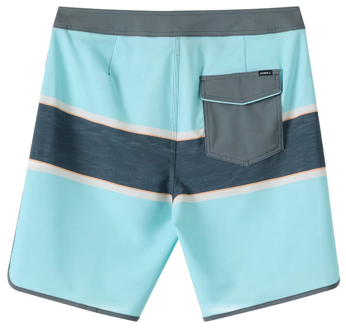 O'Neill Men's Lennox Scallop 19" Boardshorts - 4-Way Stretch Swim Trunks, Canal Blue – back view