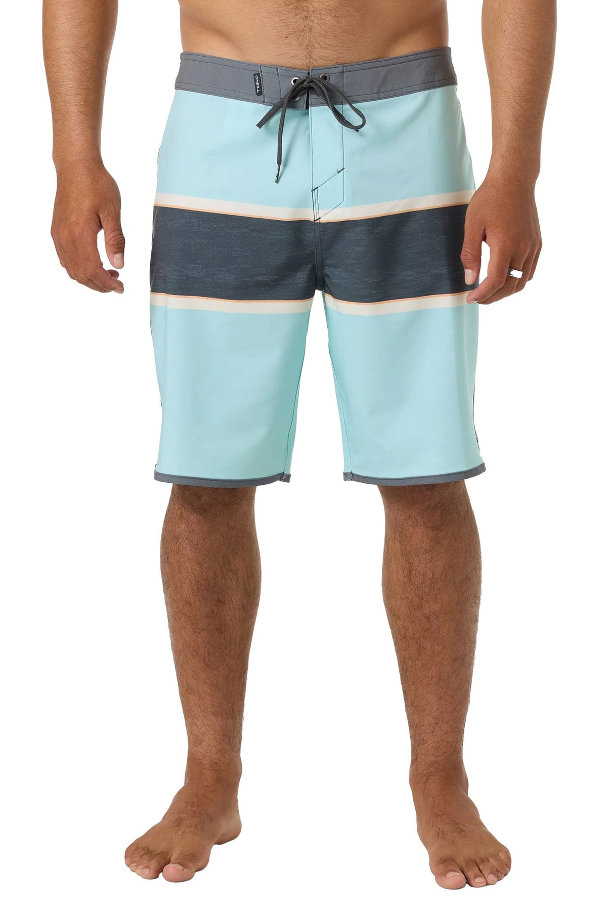 O'Neill Men's Lennox Scallop 19" Boardshorts - 4-Way Stretch Swim Trunks, Canal Blue – alternate view 1