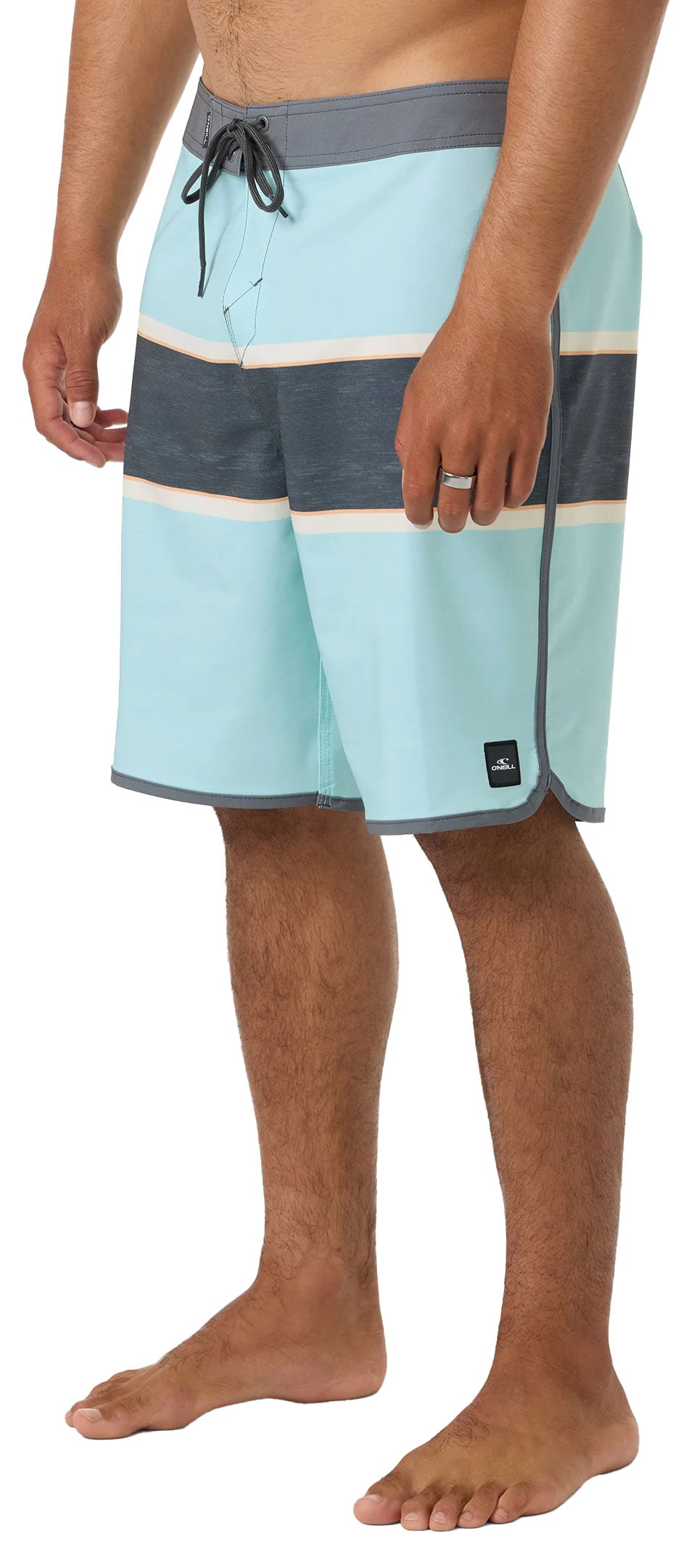 O'Neill Men's Lennox Scallop 19" Boardshorts - 4-Way Stretch Swim Trunks, Canal Blue – alternate view 3