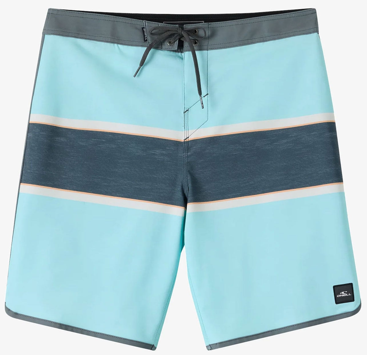 O'Neill Men's Lennox Scallop 19" Boardshorts - 4-Way Stretch Swim Trunks, Canal Blue