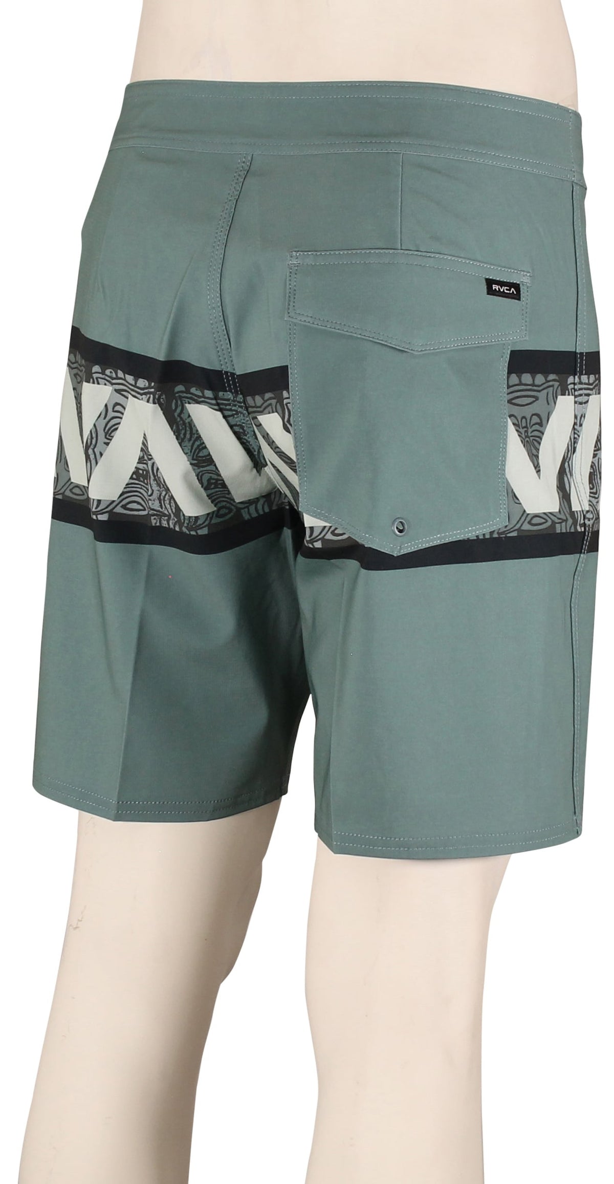 RVCA Oblow Tiki Banded 18" Boardshorts - Grey – back view