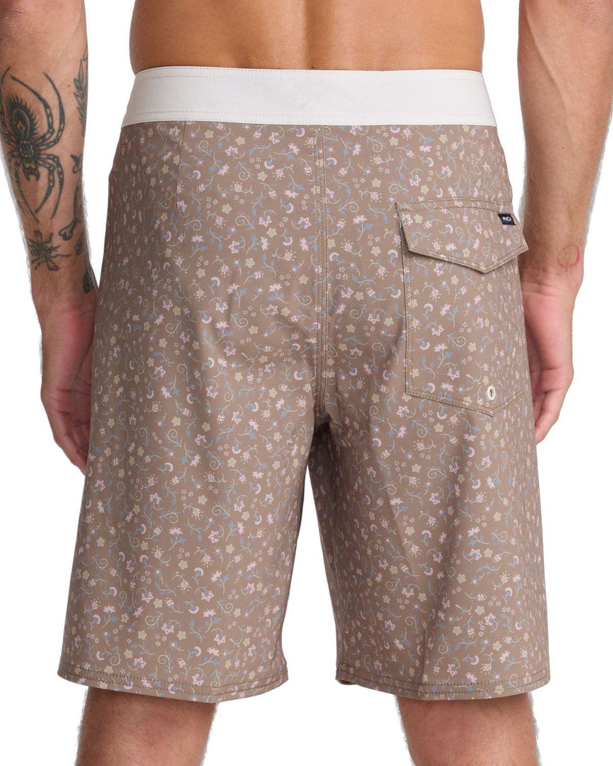 RVCA Trunk Print 19" Men's Boardshorts - Coyote – back view