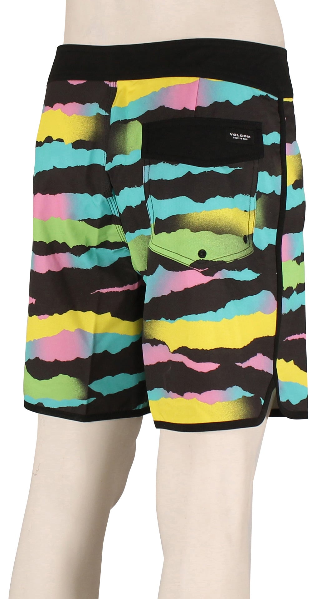 Volcom Zebra Shield Scallop Mod-Tech 18" Boardshorts - Black – back view