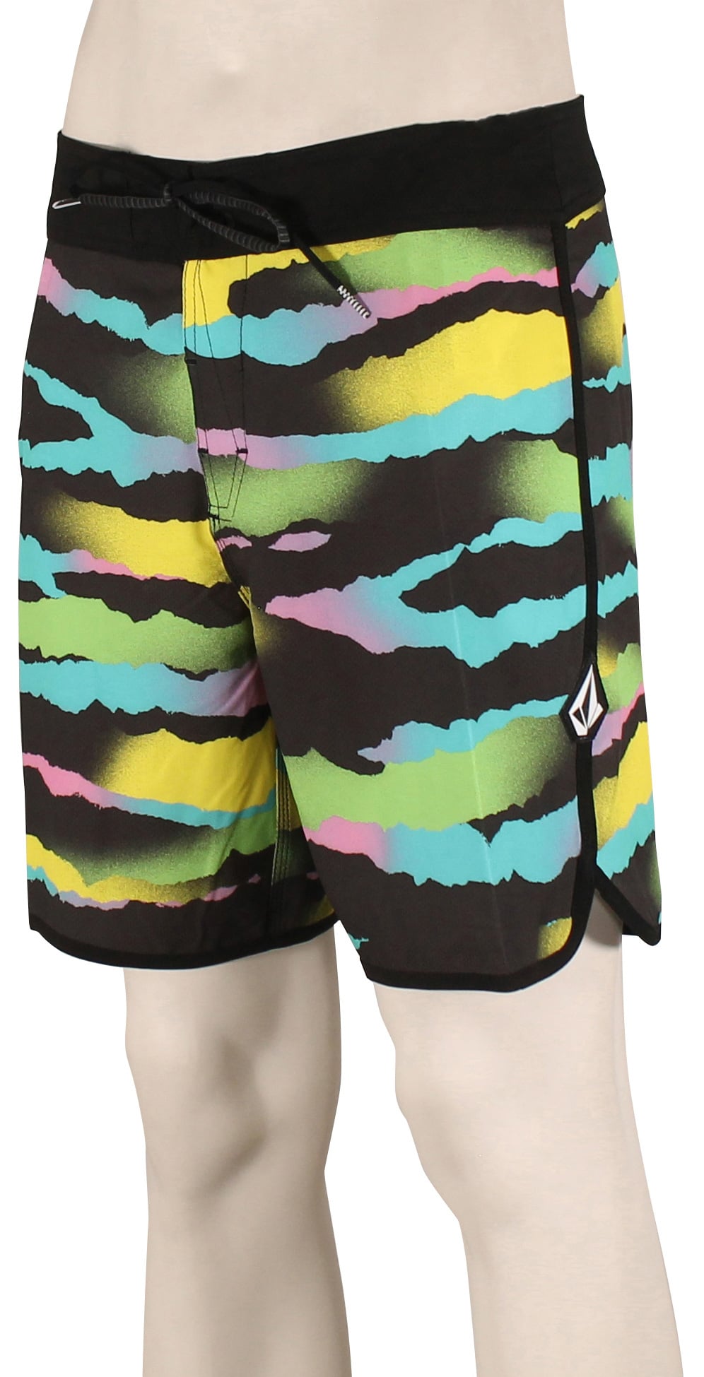 Volcom Zebra Shield Scallop Mod-Tech 18" Boardshorts - Black