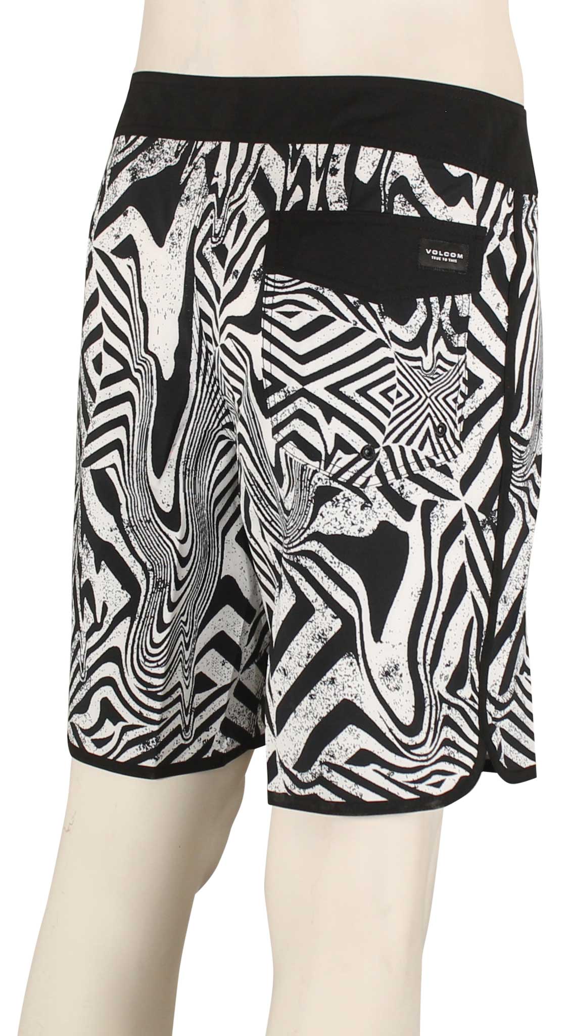 Volcom Infuse Scallop Mod 19" Boardshorts - White Black – back view