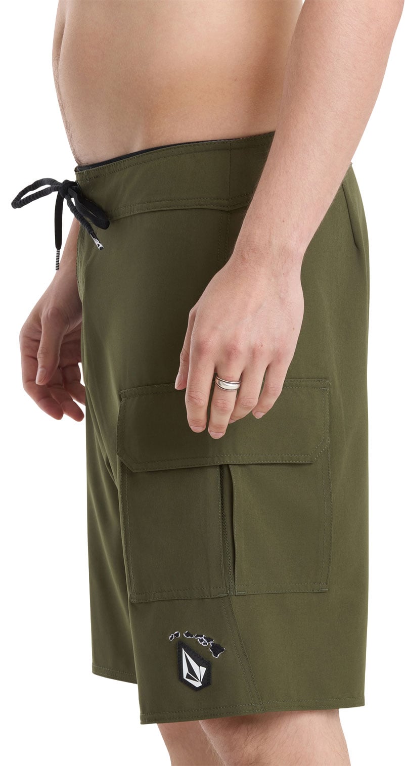 Volcom HW Truly Preemo Mod 20" Men's Boardshorts - Squadron Green – back view