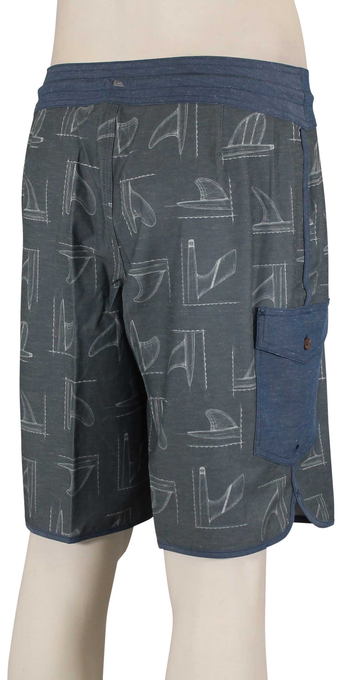 Quiksilver Waterman Fin Party Scallop Boardshorts - Ensign Blue – back view