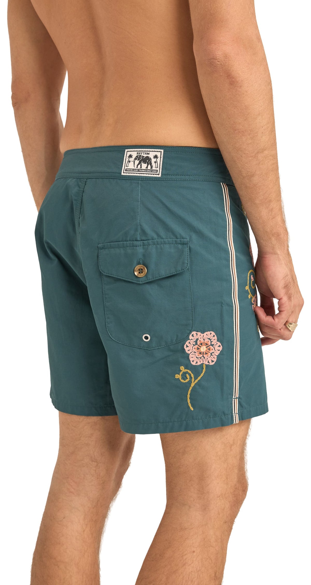 Rhythm Heritage Flower 17" Boardshorts - Slate – back view