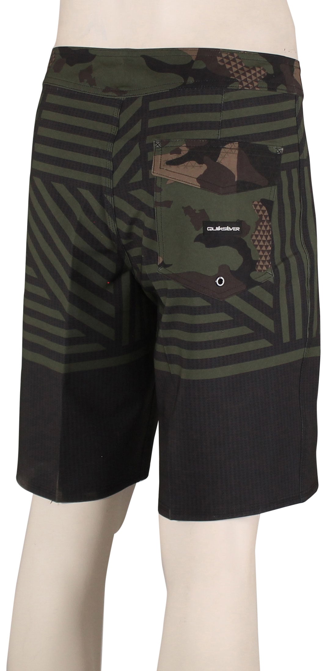 Quiksilver Surfsilk Hawaii Flag 20" Boardshorts - Black / Camo – back view