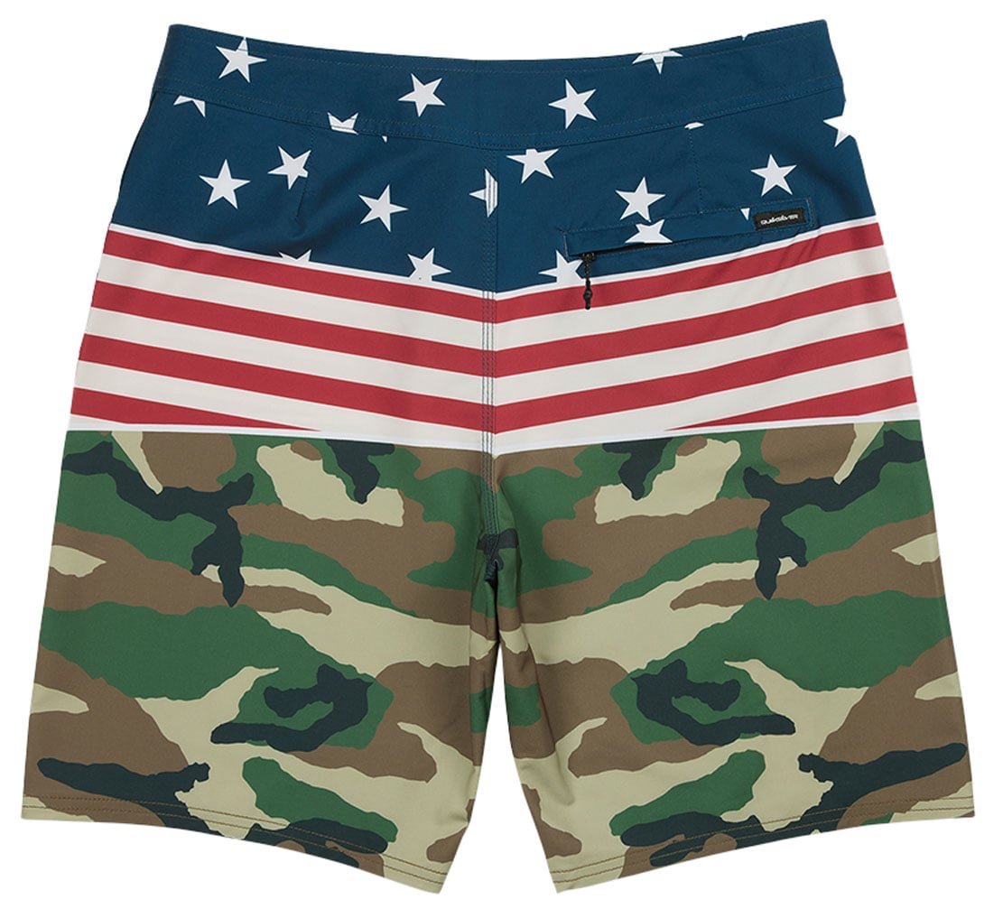Quiksilver Amercan Flag Surfsilk Panel 20" Men's Boardshorts - Salsa Camo – back view