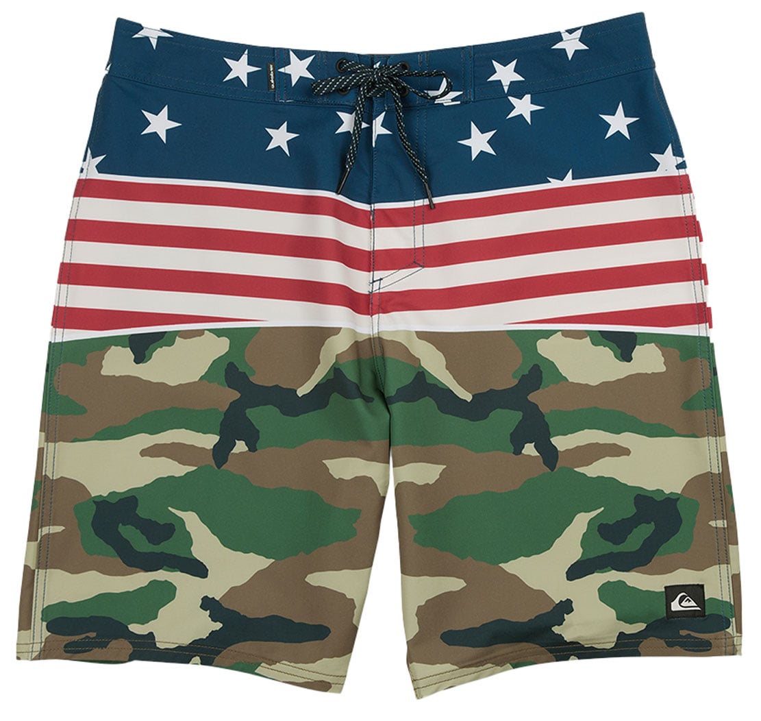 Quiksilver Amercan Flag Surfsilk Panel 20" Men's Boardshorts - Salsa Camo