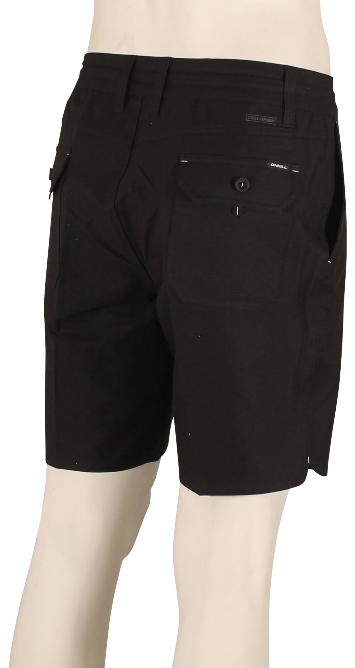 O'Neill Utility Scallop 18" Hybrid Shorts - Black – back view