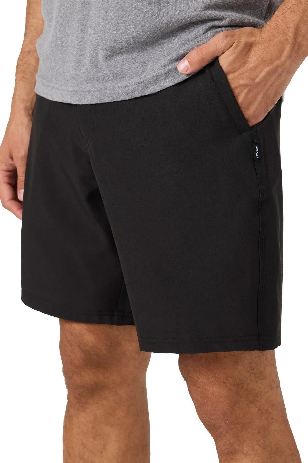 O'Neill Reserve Heather 19" Hybrid Shorts - Heather Black – alternate view 1