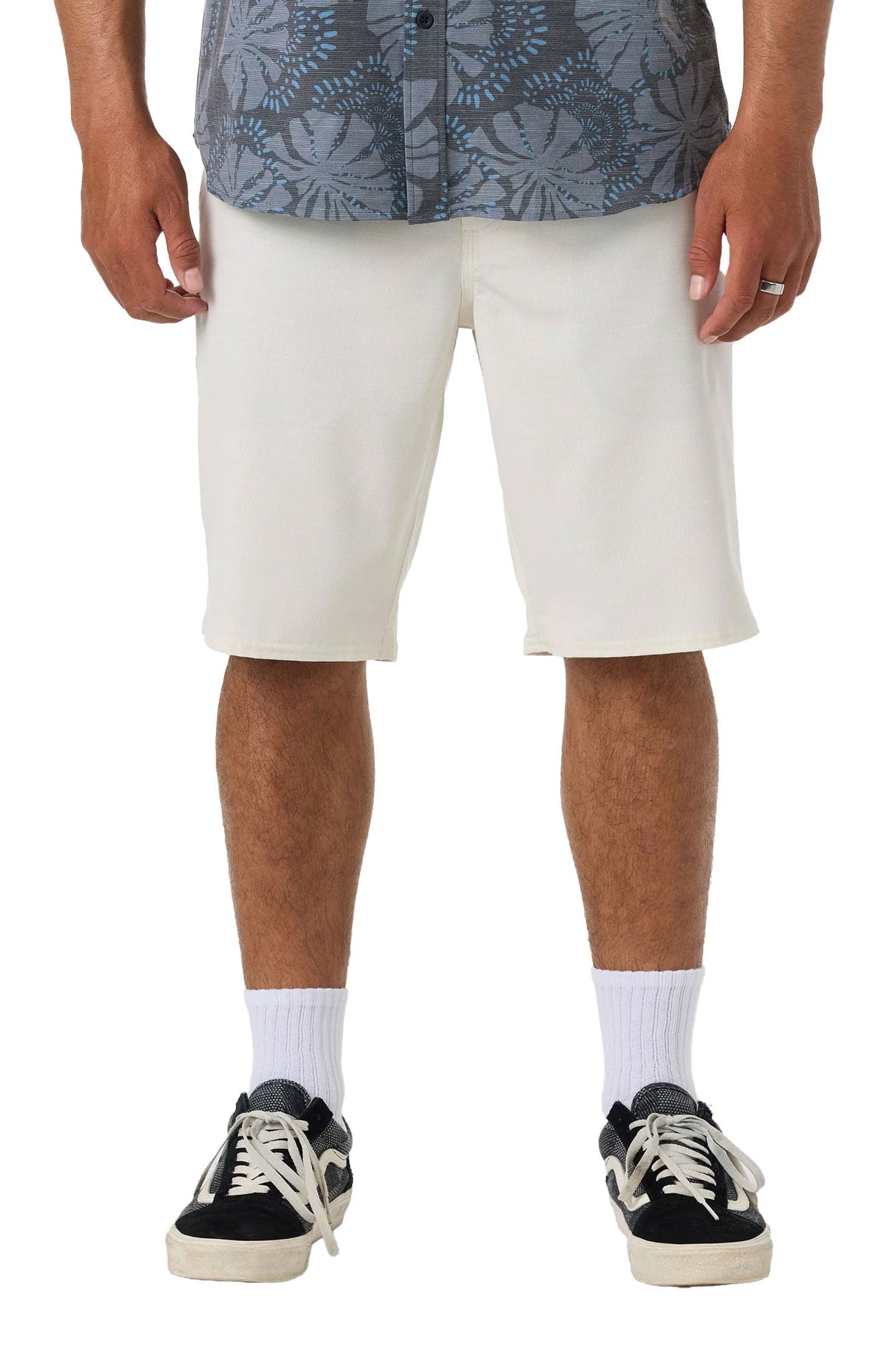 O'Neill Men's Portola Slub Check 20" Hybrid Shorts - Stretch Travel Shorts, Tofu – alternate view 2