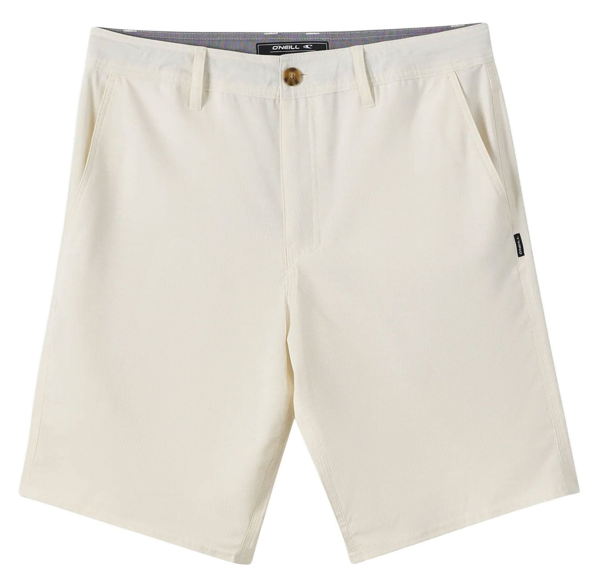 O'Neill Men's Portola Slub Check 20" Hybrid Shorts - Stretch Travel Shorts, Tofu