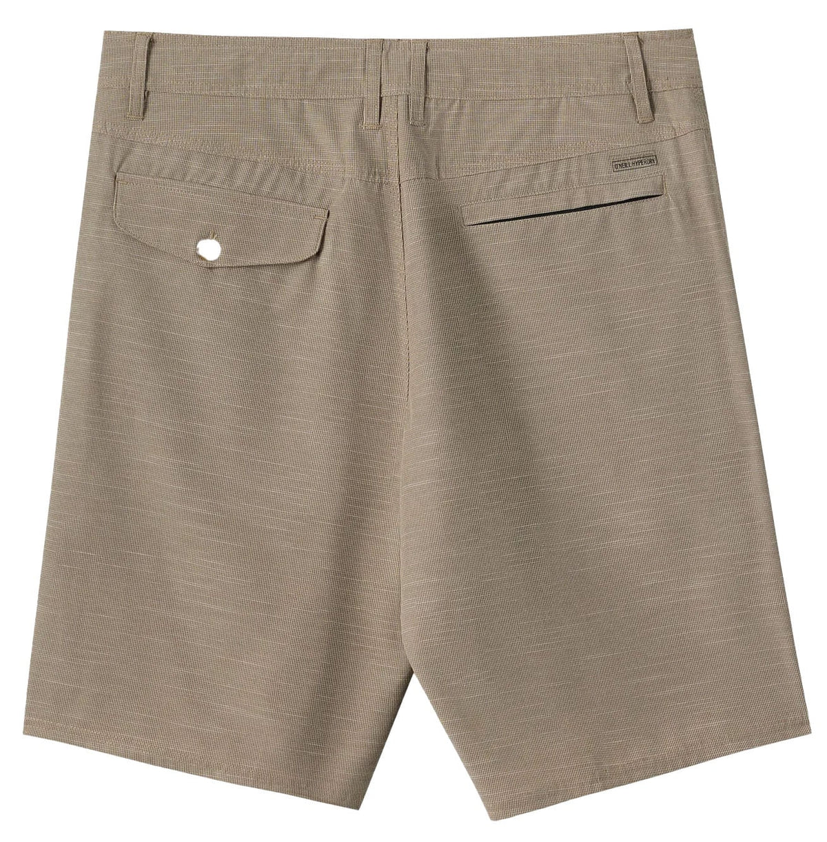 O'Neill Men's Portola Slub Check 20" Hybrid Shorts - Stretch Travel Shorts, Khaki – back view