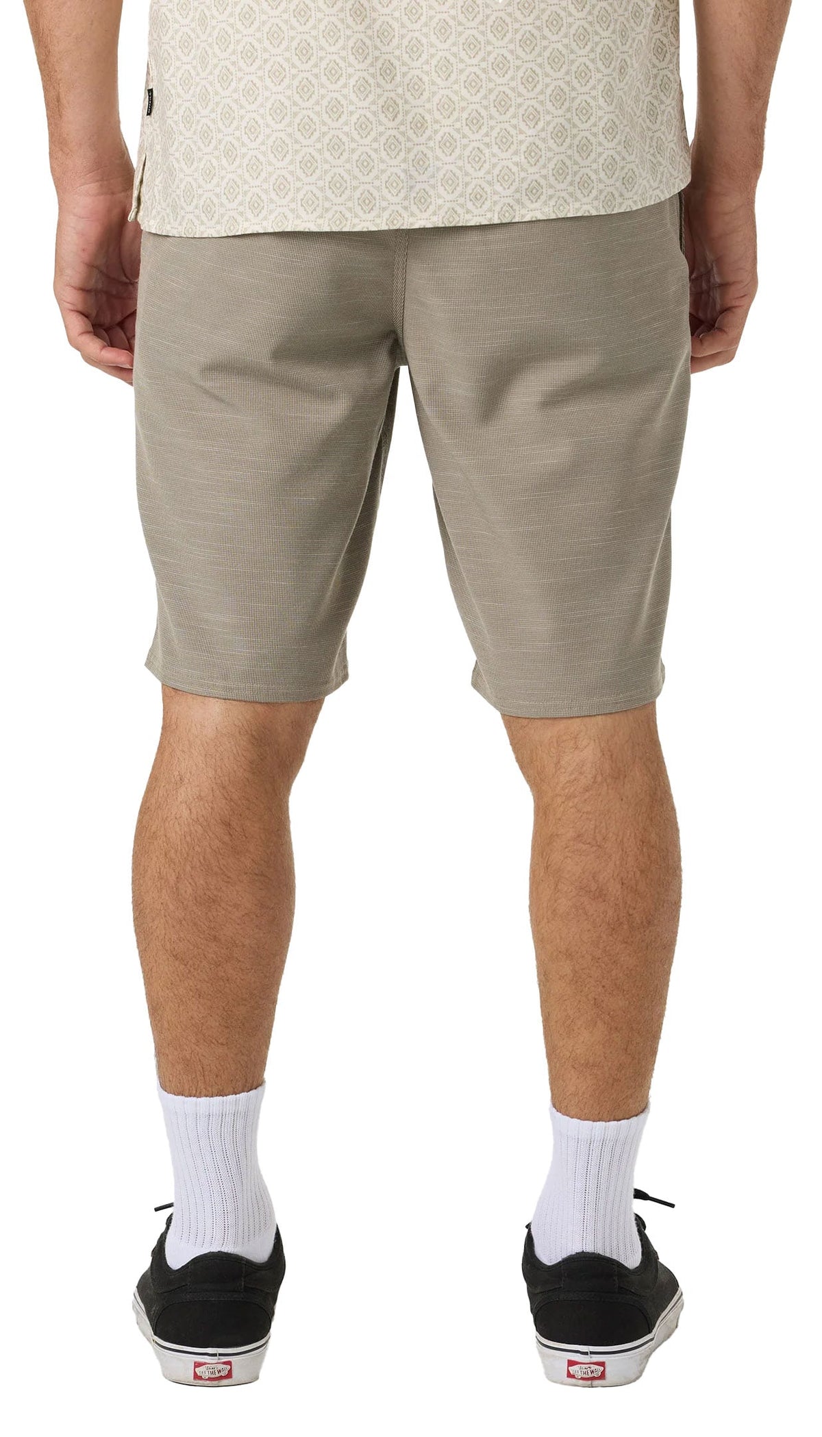 O'Neill Men's Portola Slub Check 20" Hybrid Shorts - Stretch Travel Shorts, Khaki – alternate view 3