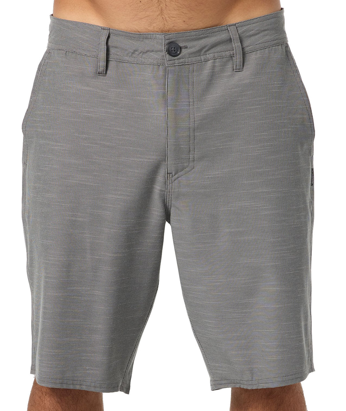 O'Neill Men's Portola Slub Check 20" Hybrid Shorts - Stretch Travel Shorts, Gargoyle