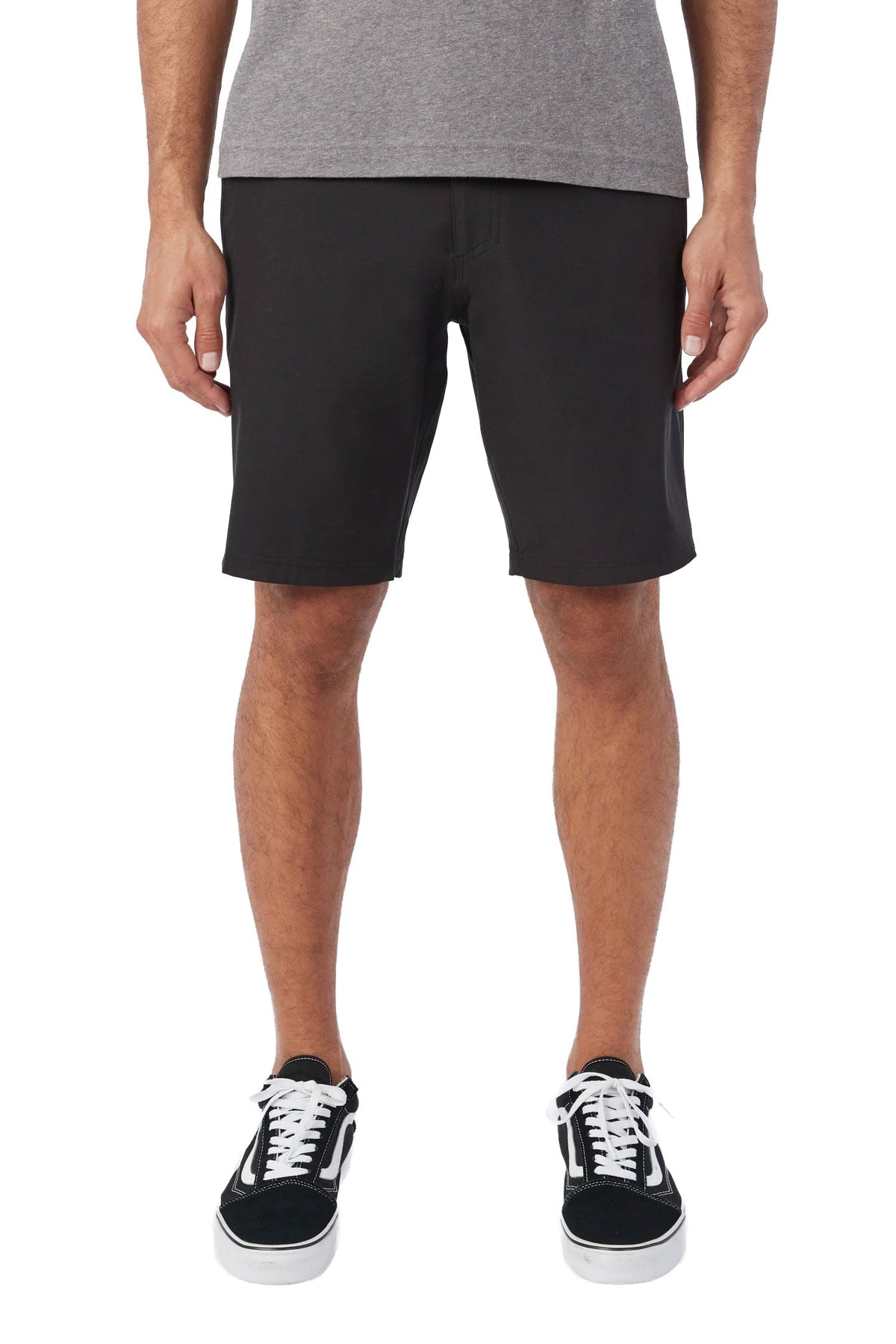 O'Neill Men's Reserve Light Check 19" Hybrid Shorts - Black – alternate view 1