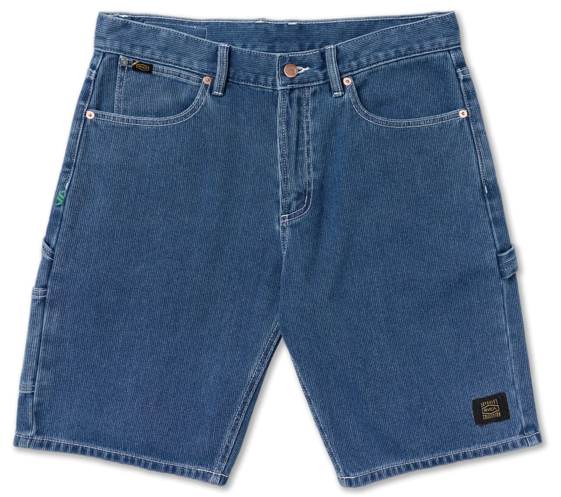 RVCA Dayshift Denim 20" Men's Cargo Shorts - Blue Collar – alternate view 1