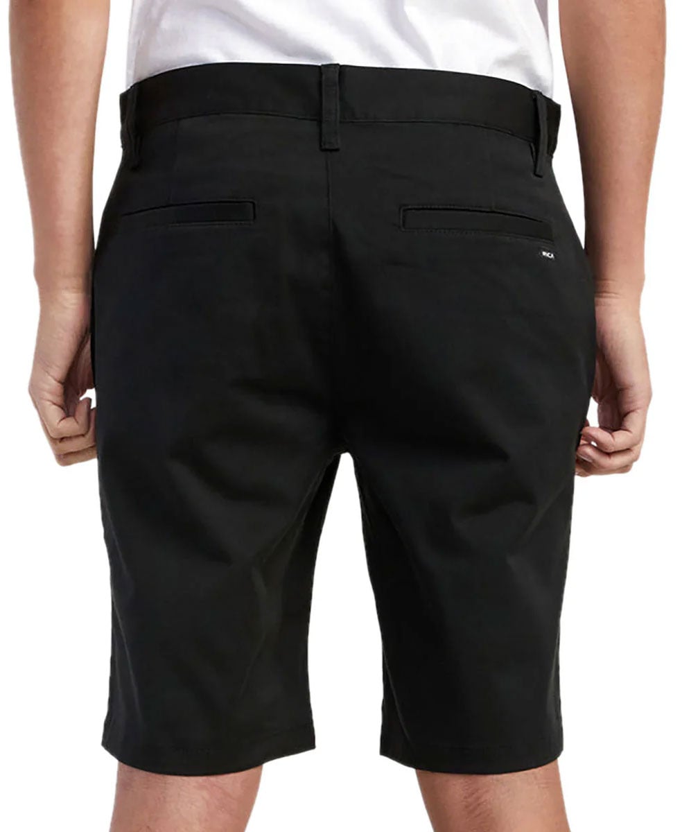 RVCA Men's Weekend Stretch 2 Shorts - 20" Stretch Cotton, Black – back view