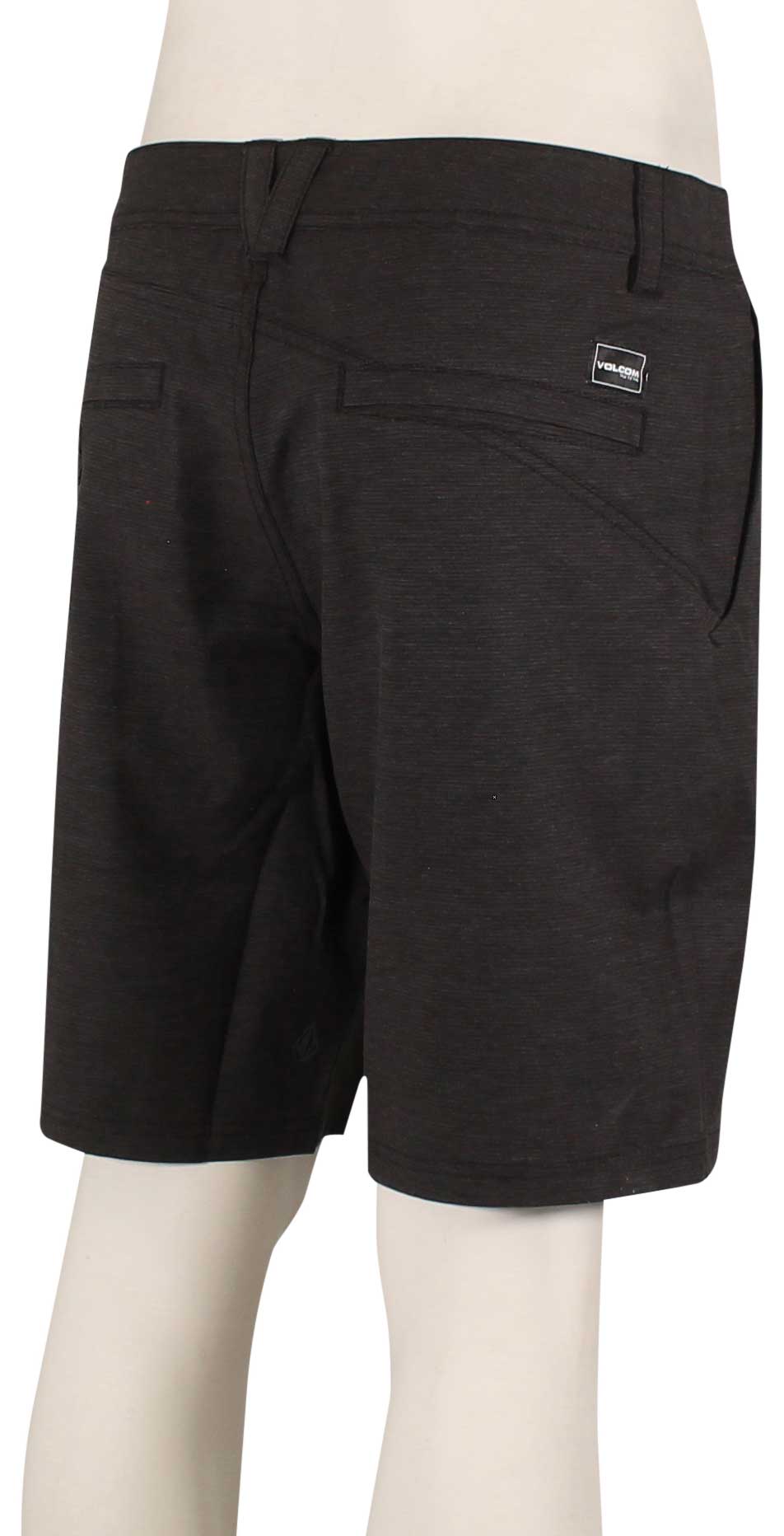 Volcom Frickin Cross Shred Slub Shorts - Black, back view