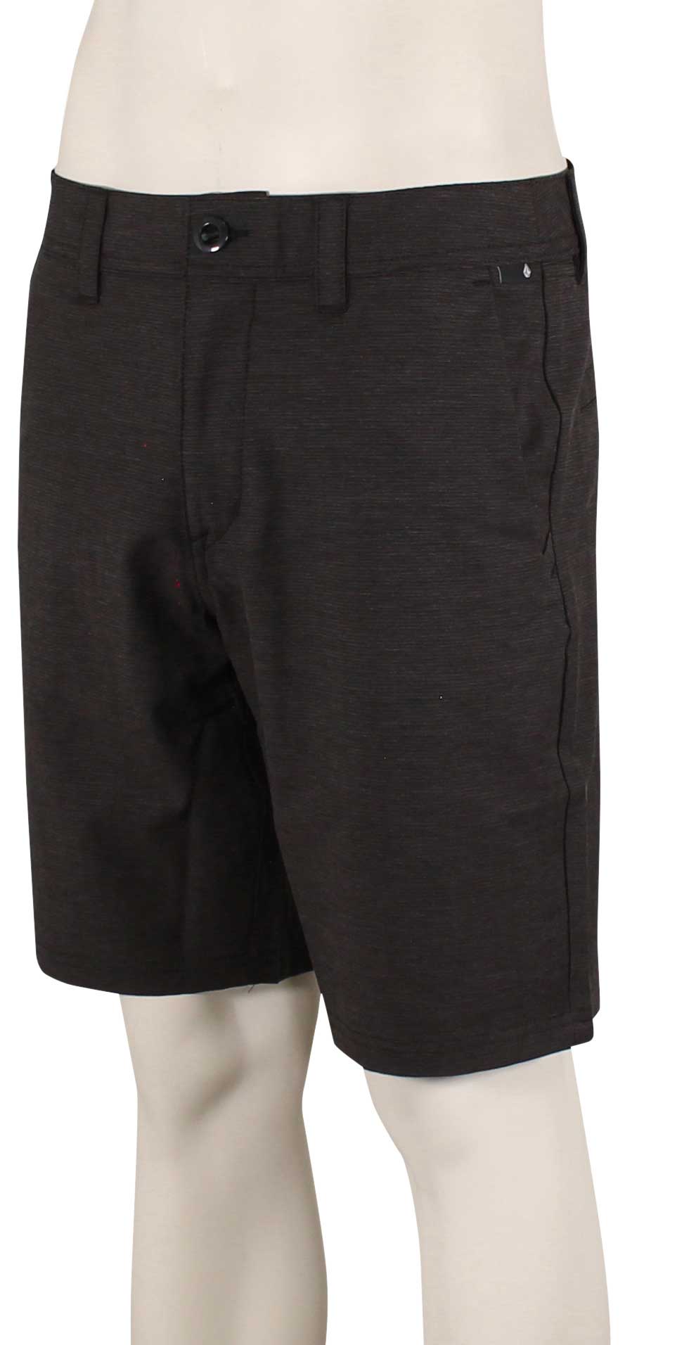 Volcom Frickin Cross Shred Slub Shorts - Black, front view