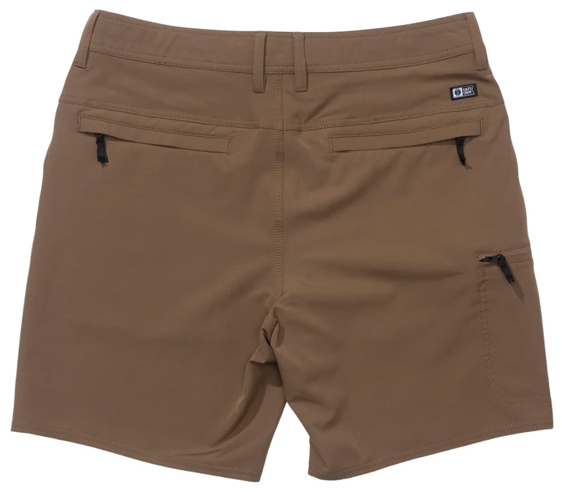 Salty Crew Transom Tech 18" Hybrid Walk Shorts - Dark Brown – back view
