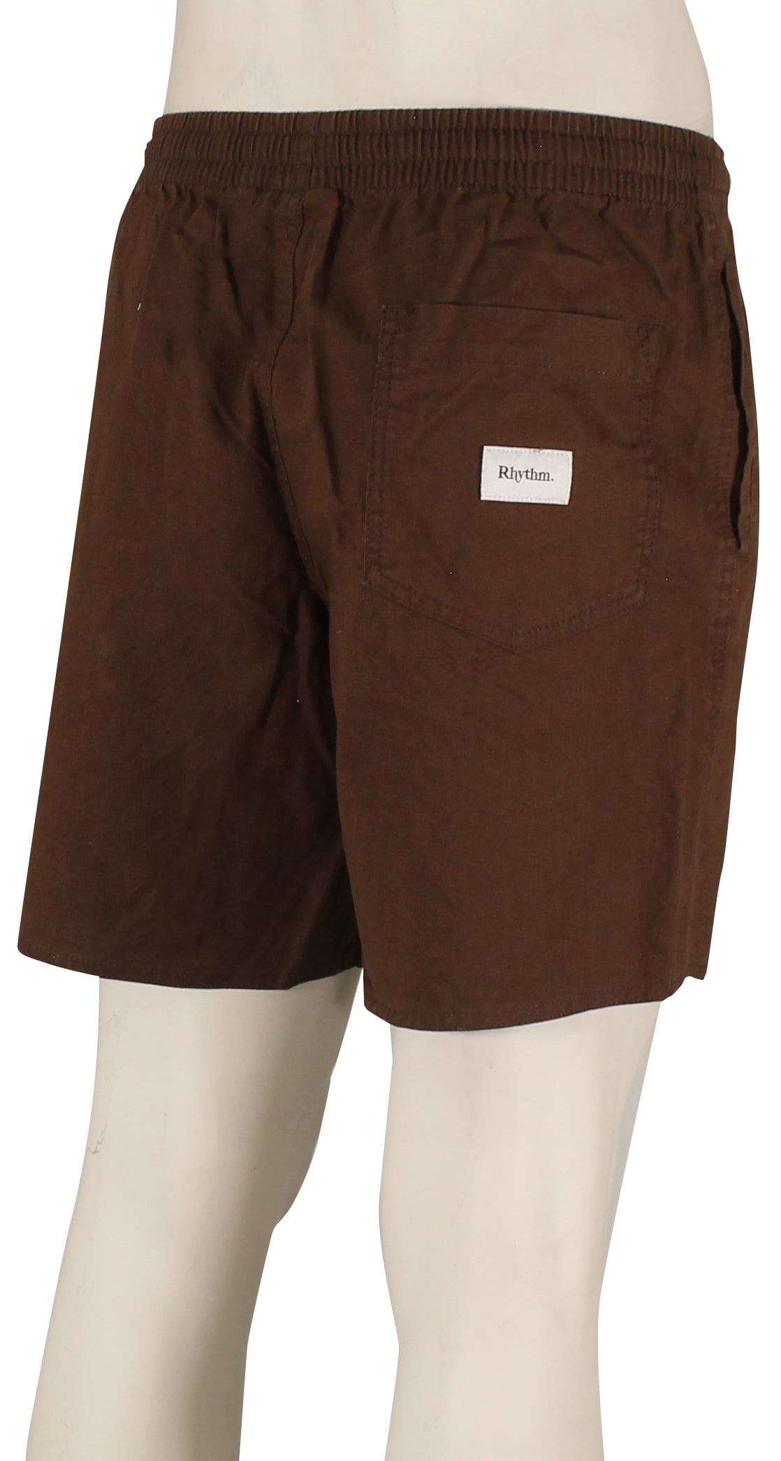 Rhythm Classic Linen Jam 17" Shorts - Chocolate – back view