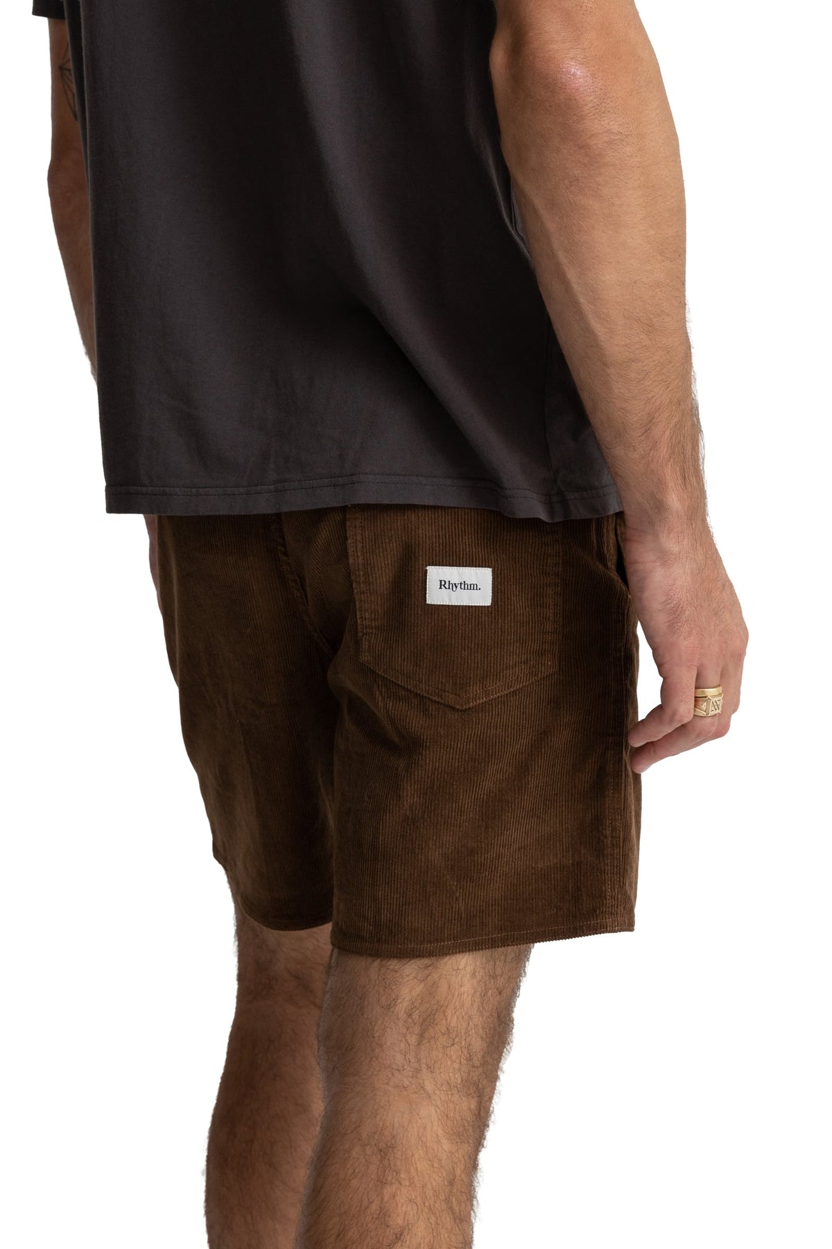 Rhythm Classic Cord Jam Shorts - Chocolate – back view