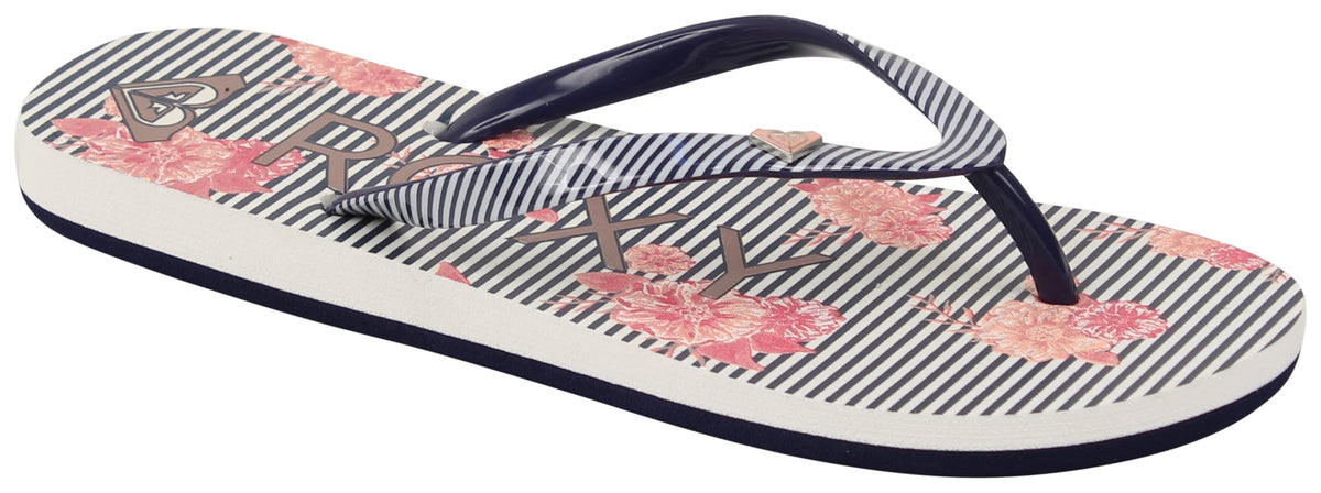 Roxy Girl's Pebbles VI Sandal - Black / White Stencil
