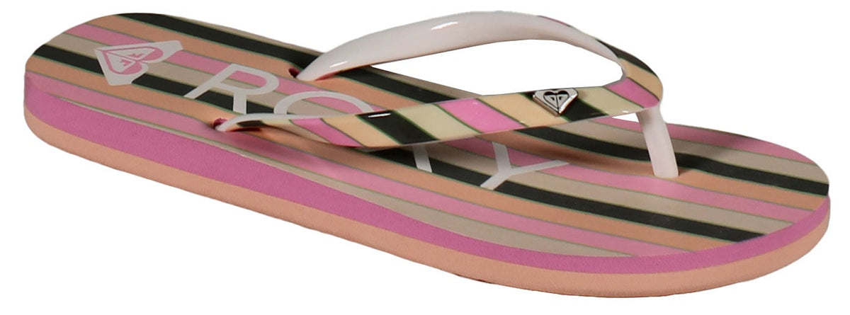Roxy Girl's Pebbles Sandal - Green / Pink