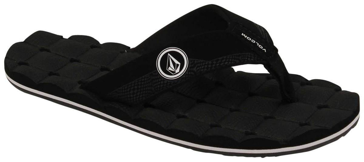 Volcom Boy's Recliner Sandal - Classic Black / White