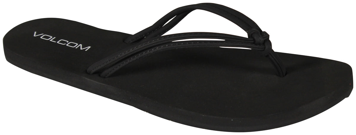 Volcom Girl's Forever and Ever Sandal - Black Out, front view