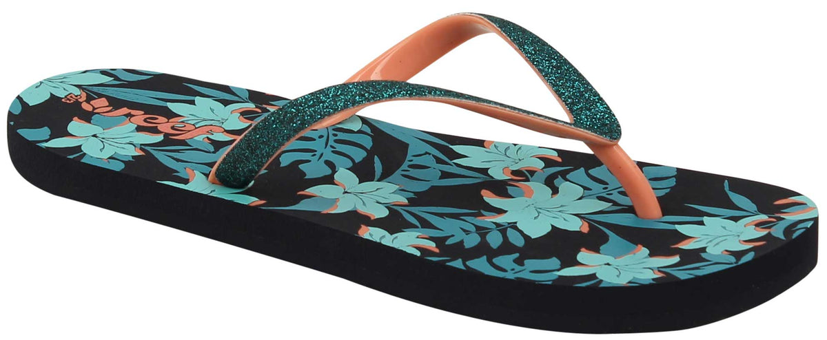 Reef Girl's Little Stargazer Prints Sandal - Teal Floral