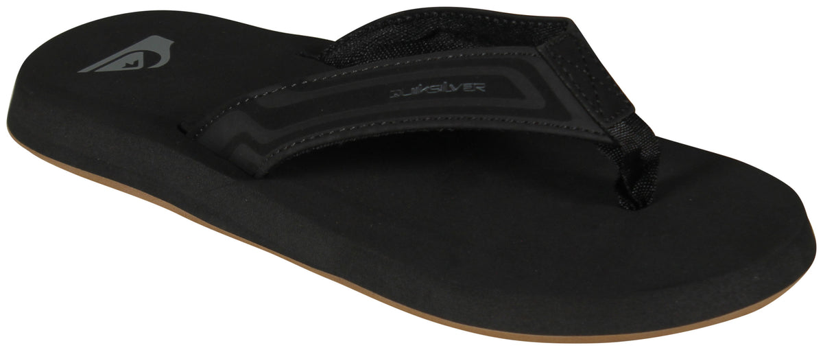 Quiksilver Boy's Monkey Wrench Core Sandal - Black / Gum, front view